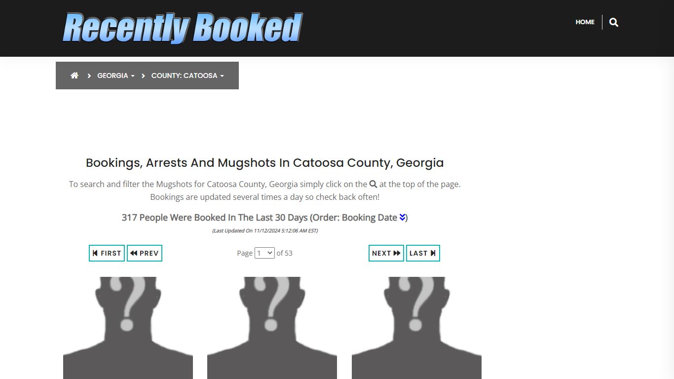 Bookings, Arrests and Mugshots in Catoosa County, Georgia - Recently Booked