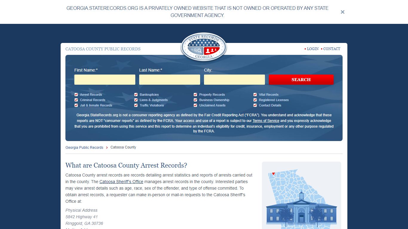 Catoosa County Arrest, Court, and Public Records | StateRecords.org